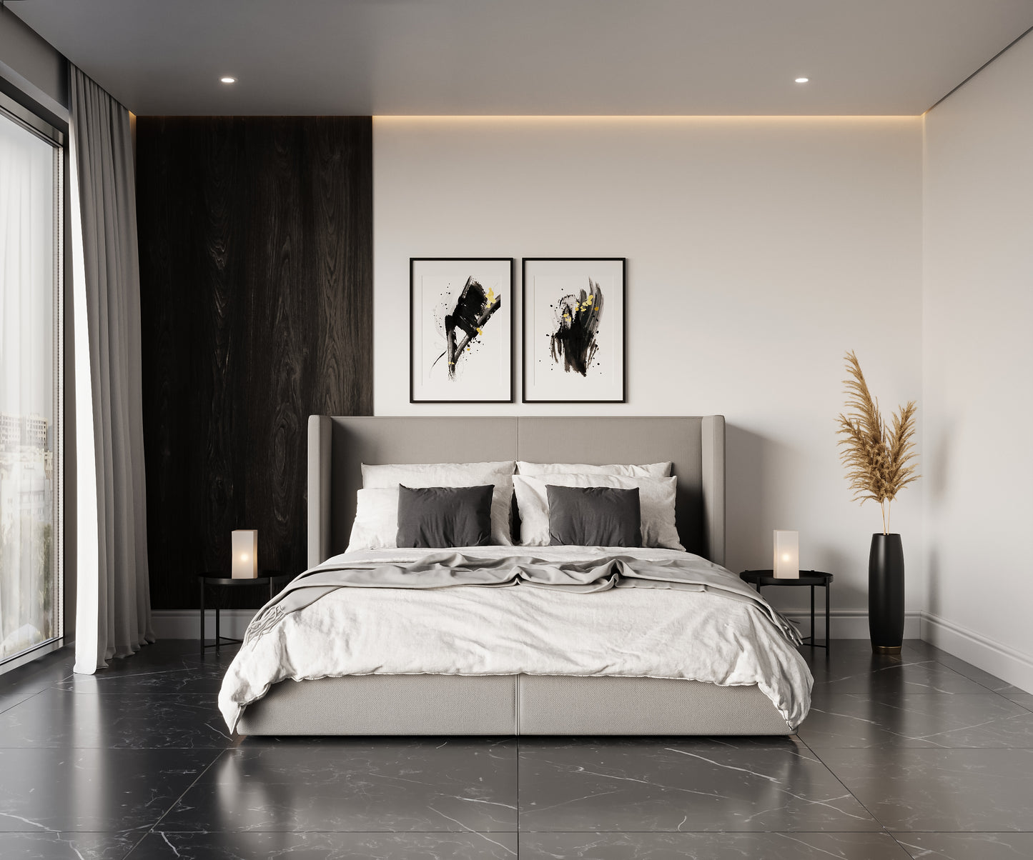 Queen Imperial Bed Frame - Grey (160x200 cm)