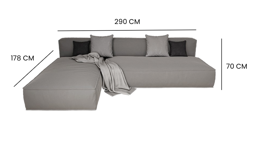 L-Shape Sofa - Dark Grey