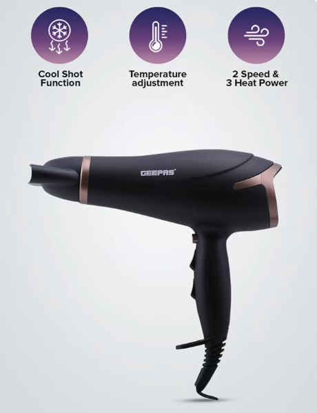 Geepas Hair Dryer (Black)