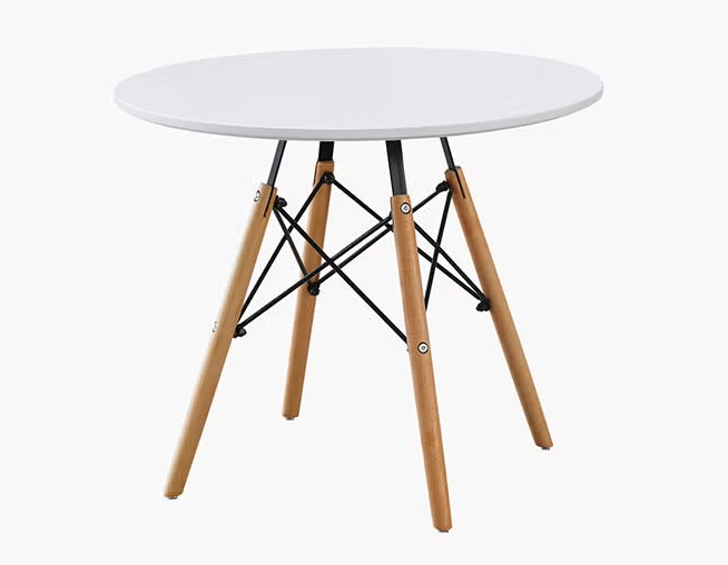 4-Seater Round Dining Table - White (100 cm)