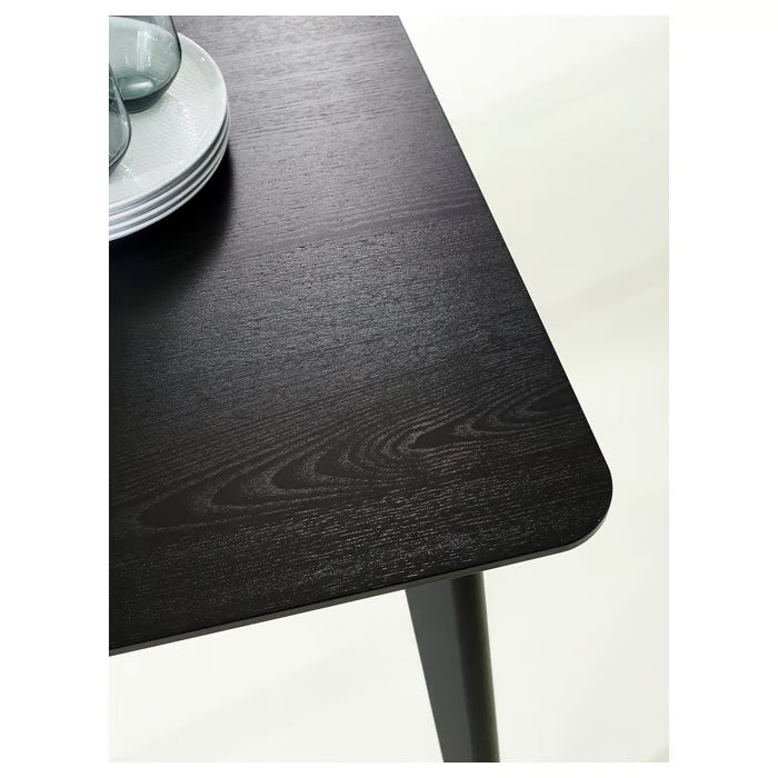 6-Seater Rectangular Dining Table – Black (220x78 cm)