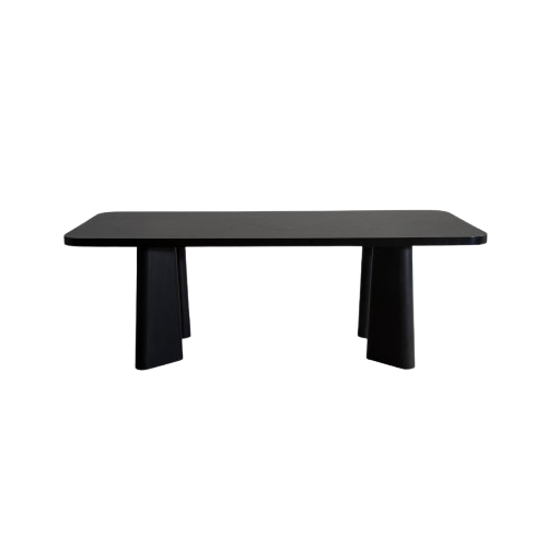 6-Seater Rectangular Dining Table – Black (220x100 cm)