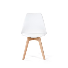 White Dining Chair with Cushion Seat
