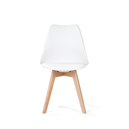 White Dining Chair with Cushion Seat