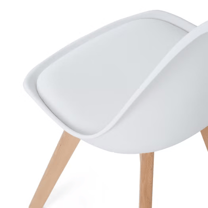 White Dining Chair with Cushion Seat