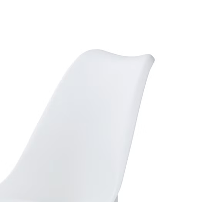 White Dining Chair with Cushion Seat