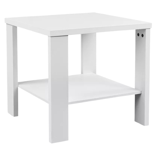 White Bedside Table with Shelf