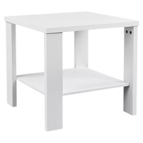 White Bedside Table with Shelf