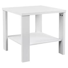 White Bedside Table with Shelf