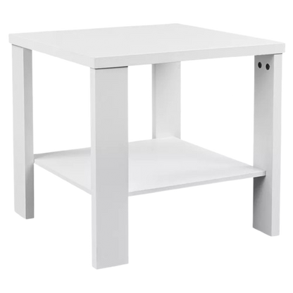 White Bedside Table with Shelf