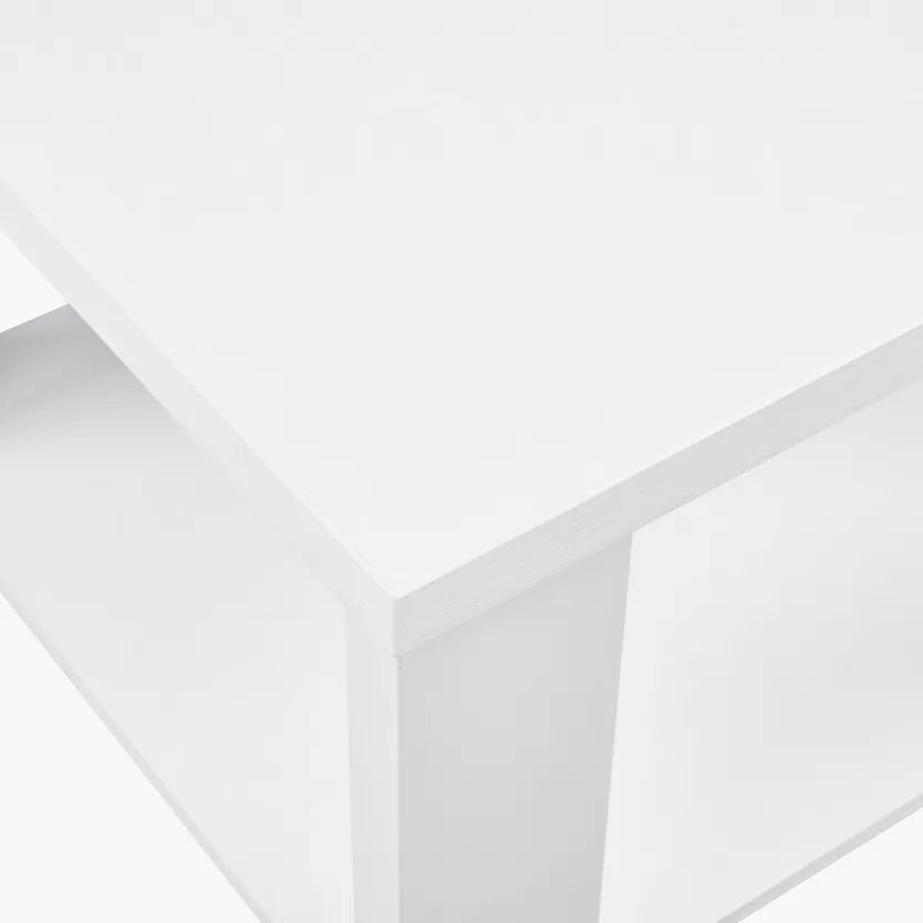 White Bedside Table with Shelf