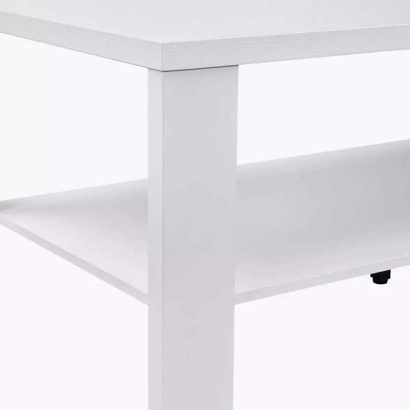 White Bedside Table with Shelf