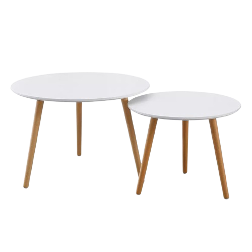 2-Piece Round Coffee Table Set