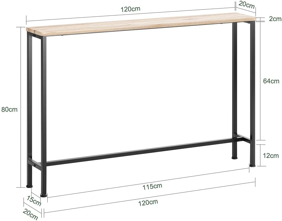 Slim Console Table – Black and Beige (120 cm)