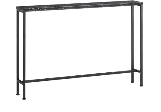 Marble Effect Console Table – Black (120 cm)