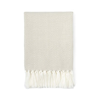 Beige Herringbone Throw (125x150 cm)