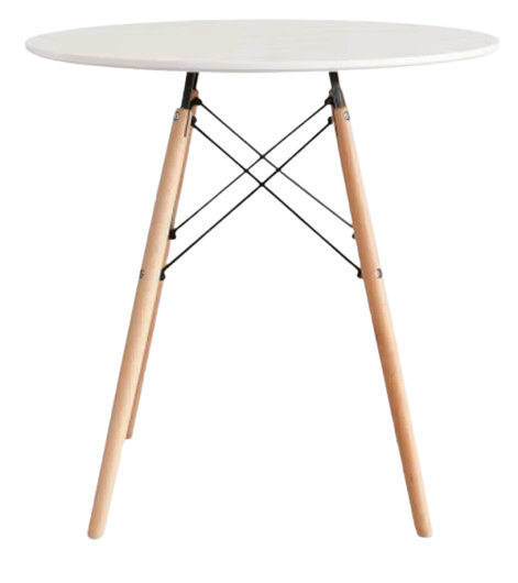 2-Seater Round Dining Table - White (80 cm)