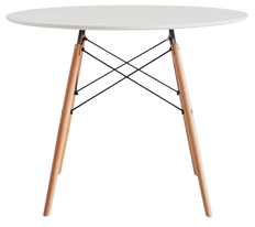 4-Seater Round Dining Table - White (100 cm)