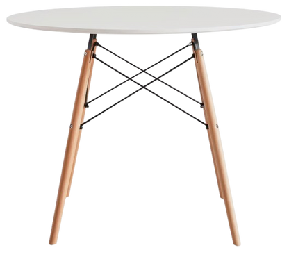 4-Seater Round Dining Table - White (100 cm)