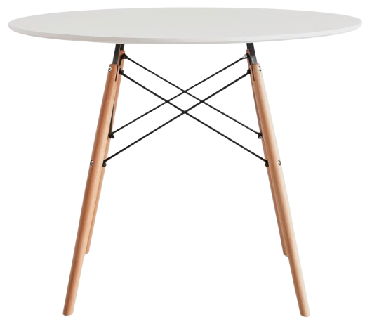 4-Seater Round Dining Table - White (100 cm)