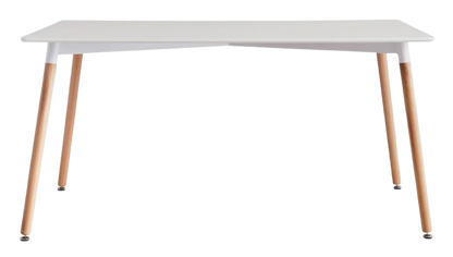 6-Seater Rectangular Dining Table - White (151 x 91 cm)
