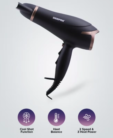 Geepas Hair Dryer (Black)
