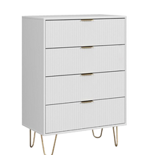 4-Drawer Storage Console - White & Gold