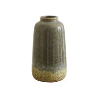 Ceramic Decorative Vase – Grey & Green Finish (15 cm)