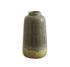 Ceramic Decorative Vase – Grey & Green Finish (15 cm)