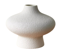 Textured Sculptural Ceramic Vase – Off White