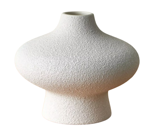 Textured Sculptural Ceramic Vase – Off White