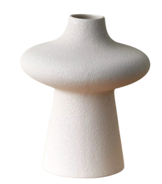 Textured Ceramic Table Vase – Off White