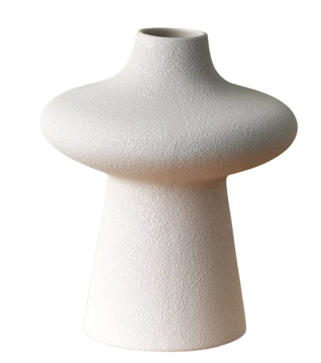 Textured Ceramic Table Vase – Off White