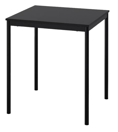 2-Seater Square  Dining Table – Black (75x67 cm)