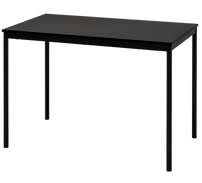 4-Seater Rectangular Dining Table – Black (120x80 cm)