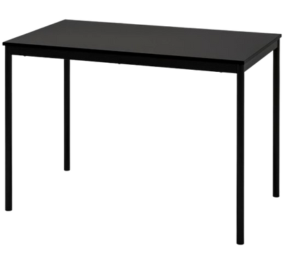 4-Seater Rectangular Dining Table – Black (120x80 cm)