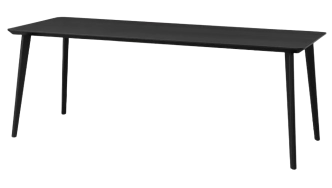 6-Seater Rectangular Dining Table – Black (220x78 cm)