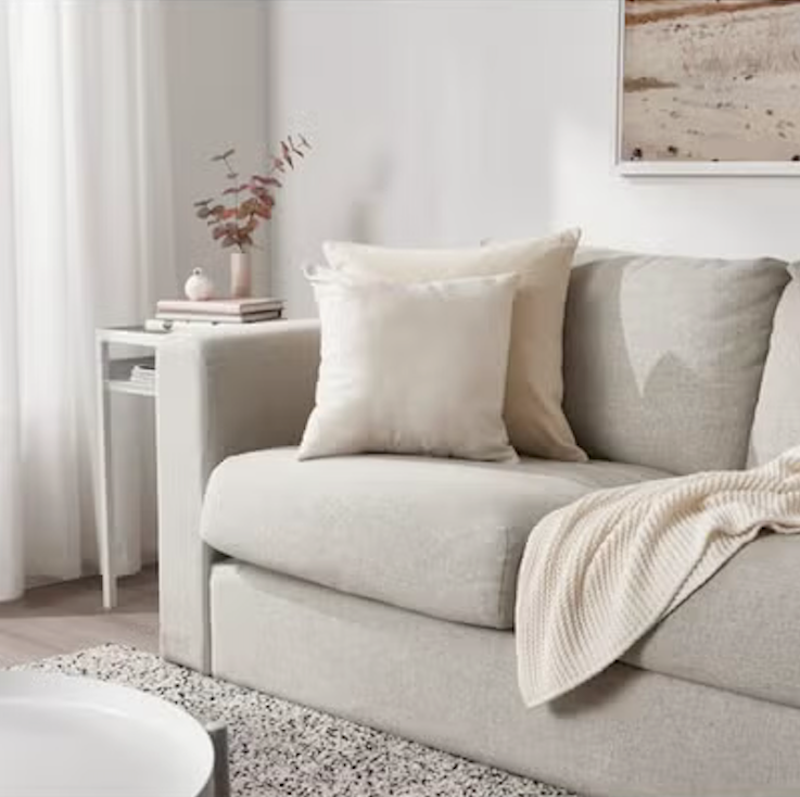 Filled Beige Cushion (40x40 cm)