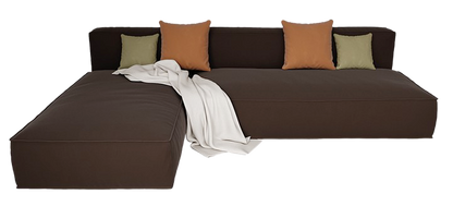 L-Shape Sofa - Chocolate Brown