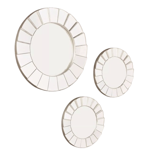 WALL MIRROR (SET OF 3-PIECES) - METALLIC ROUND