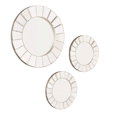 WALL MIRROR (SET OF 3-PIECES) - METALLIC ROUND