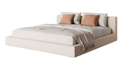 Queen Platform Bed Frame - Beige (160x200 cm)