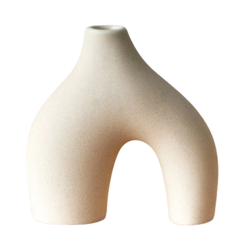 SMALL DECORATIVE VASE - BEIGE (Round)