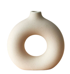 SMALL DECORATIVE VASE - BEIGE (Circular)