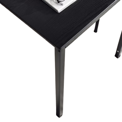 4-Seater Rectangular Dining Table – Black (120x80 cm)