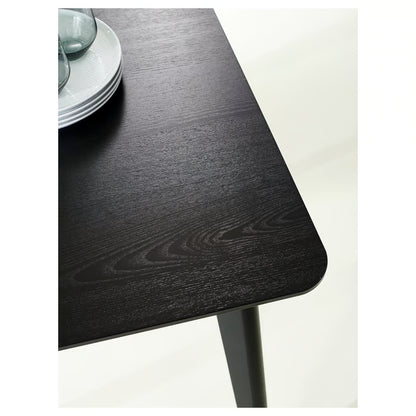 6-Seater Rectangular Dining Table – Black (220x78 cm)