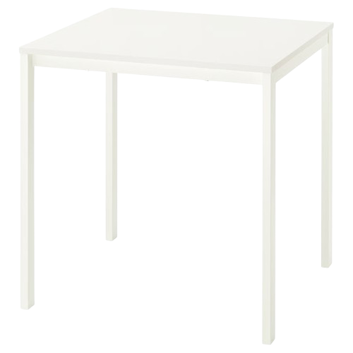 2-Seater Square Dining Table - White (74x74 cm)