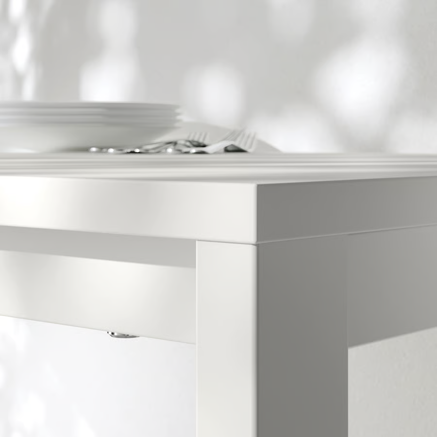 2-Seater Square Dining Table - White (74x74 cm)